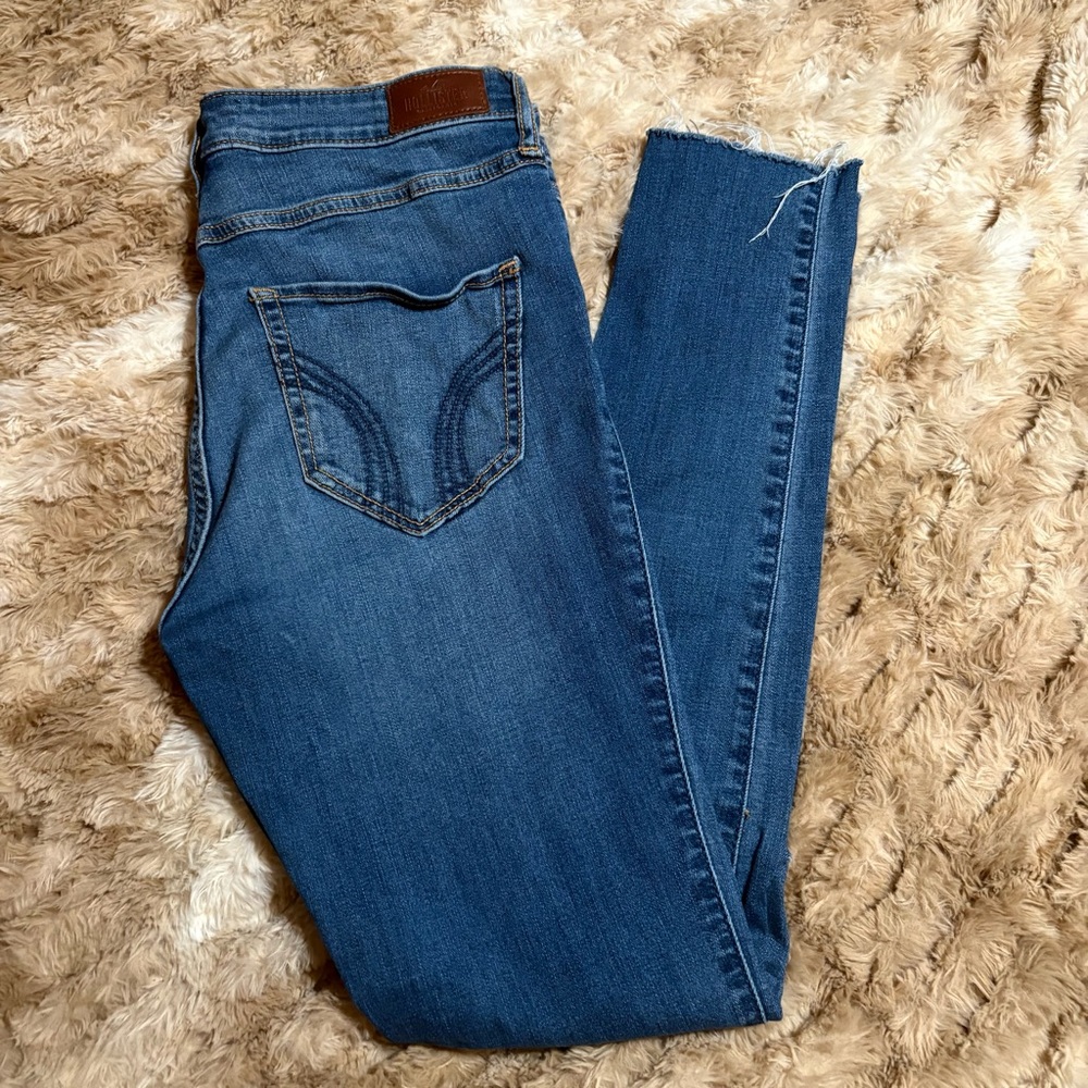 Hollister High Rise Super Skinny Ripped Jeans
